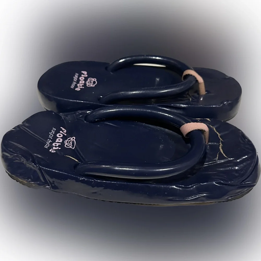VTG Sugar Floaties Flip-Flops; Navy/Pink Sz:M(7/8) Comfort Beach Sandal Flaws